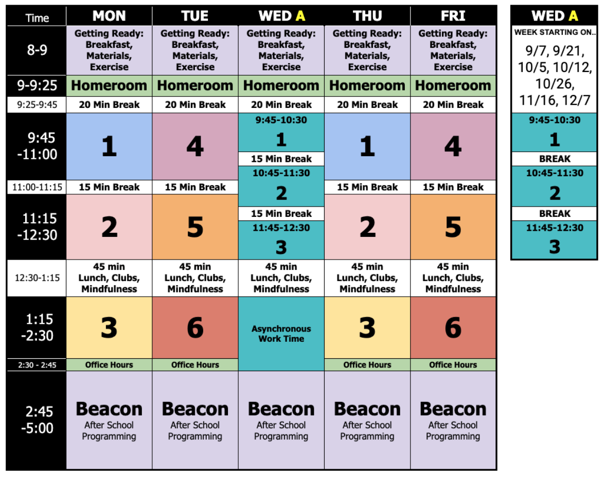 Presidio Bell Schedule | SFUSD